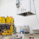 Engineers working on the M1 lander at the IABG GmbH Space Centre in Germany.